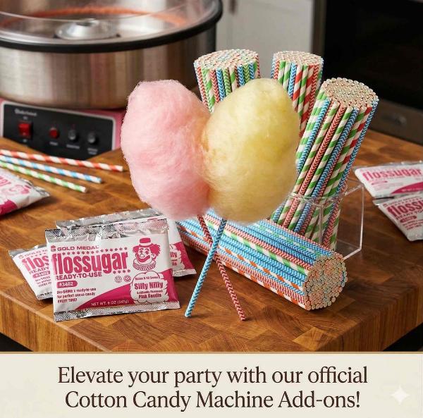 Cotton Candy Packet (8oz) and Sticks (8)